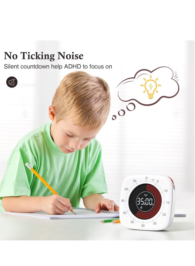 SYOSI Kids Classroom Timers, Kitchen Timer, Cooking Time Management, for Teaching, Meeting, Cooking, Working - Timer for Kids with Magnetic Backing, Foldable Legs, Hanging Hole - Image 4