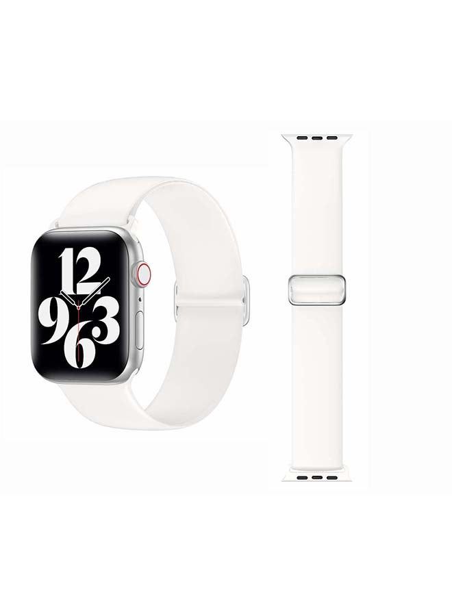 vesus Adjustable Silicone Solo Loop Band for Apple Watch Series 1/2/3/4/5/6/SE 44/42mm White