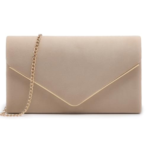 Dasein Women Faux Suede Evening Clutch Bags Formal Party Clutches Wedding Purses Cocktail Prom Clutches - Image 1