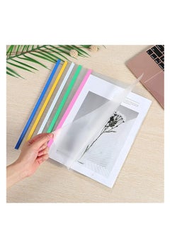 Libra File Folder, 10pcs Clear Sliding Bar Folder Report Covers for Office School A4 Paper Resume Presentations, 5 Color  - Image 1