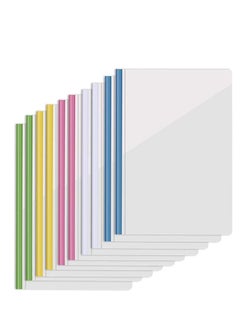 Libra File Folder, 10pcs Clear Sliding Bar Folder Report Covers for Office School A4 Paper Resume Presentations, 5 Color  - Image 2