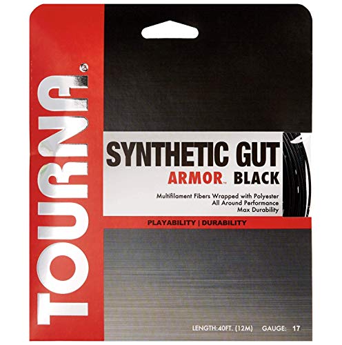 Tourna Synthetic Gut Armor Black Tennis String - 17g - Image 1