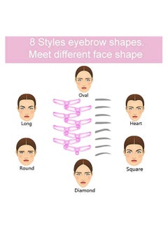 RATSAW Eyebrow Stamp Stencil Kit Eyebrow Stencils Eyebrow Shaping Kit 8 Styles Reusable Eyebrow Stencil with Handle and Strap Washable  - Image 2