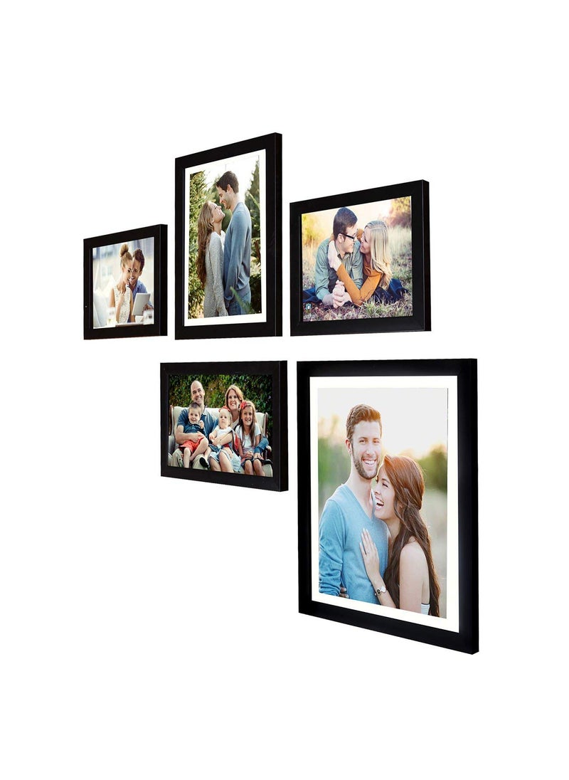 Art Street Art Street Wood - Set Of 5 Individual Black Wall Photo Rectangular Frames Wall Hanging (Mix Size)(2 Units 6X8, 1 Units 6X10, 1 Unit 8X10, 1 Unit 10X12 Inch), Other  - Image 1