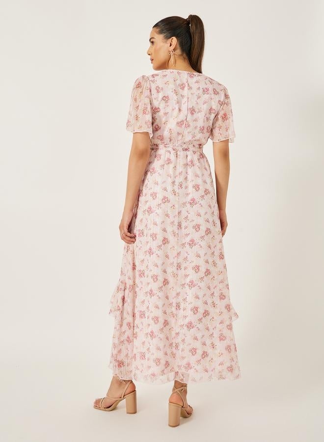 Styli Floral Print V-Neck Wrap Maxi Dress - Image 5