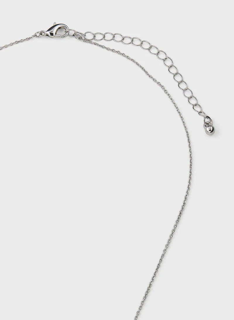 Khizana Cz Arabic Initial "M" Necklace