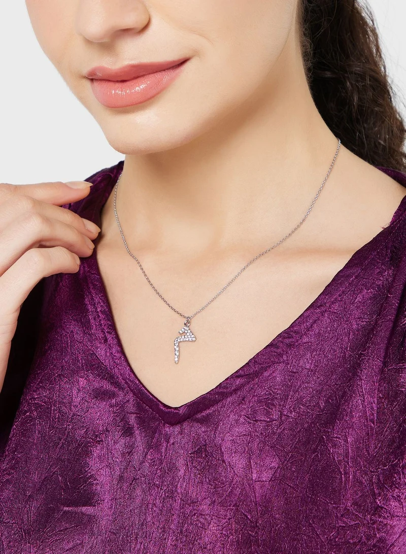 Khizana Cz Arabic Initial "M" Necklace
