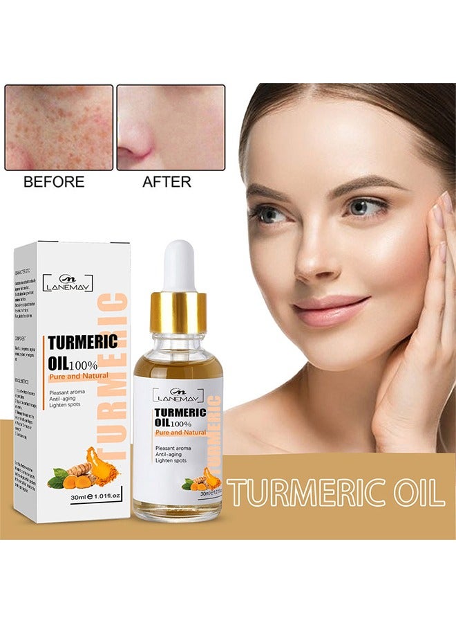 لينماي زيت الكركم ، مصل تصحيح البقع الداكنة للوجه ، يقلل من فرط التصبغ ، مضاد للشيخوخة ، بقع الشيخوخة ، بقع الشمس ، ويحسن لون البشرة للنساء والرجال من جميع أنواع البشرة 30 مل - Image 1