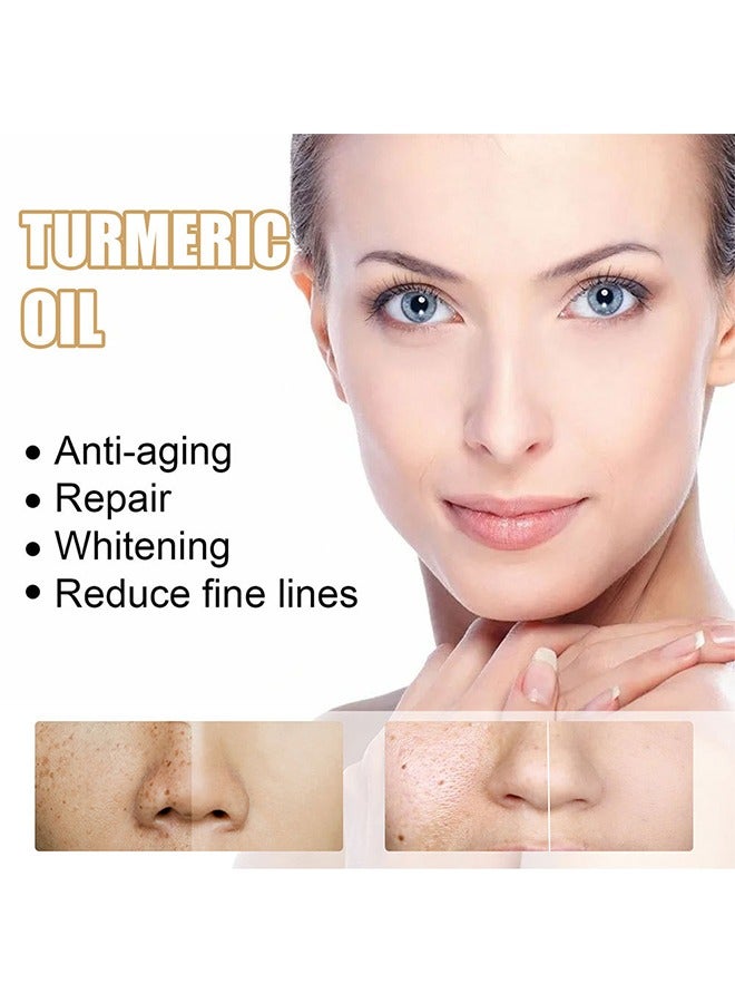 لينماي زيت الكركم ، مصل تصحيح البقع الداكنة للوجه ، يقلل من فرط التصبغ ، مضاد للشيخوخة ، بقع الشيخوخة ، بقع الشمس ، ويحسن لون البشرة للنساء والرجال من جميع أنواع البشرة 30 مل - Image 2