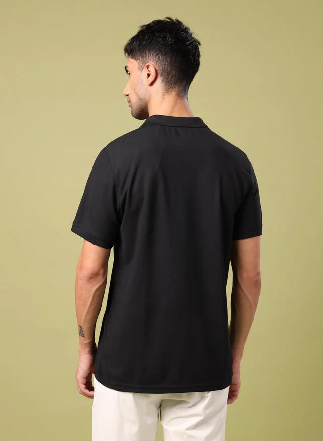 Technosport Technosport Plus Size Solid Slim Fit Polo T-Shirt