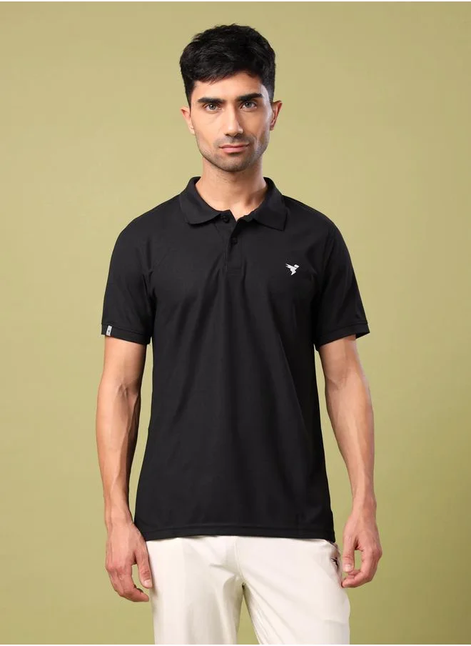 تكنوسبورت Technosport Plus Size Solid Slim Fit Polo T-Shirt