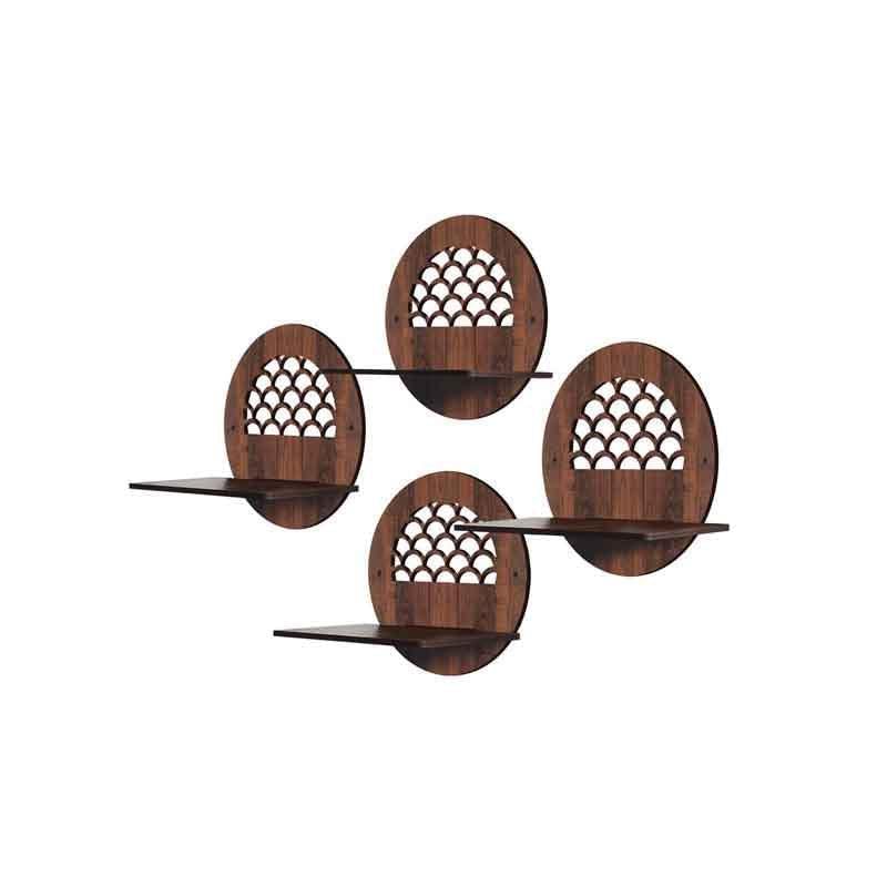 Rellon Rellon Industries Wall Mounted Shelf for Living Room Stylish MDF Floating Shelf Freestanding for Living Room Bedroom Kitchen Easy Assembly Set of 4Round Shelf - Image 4
