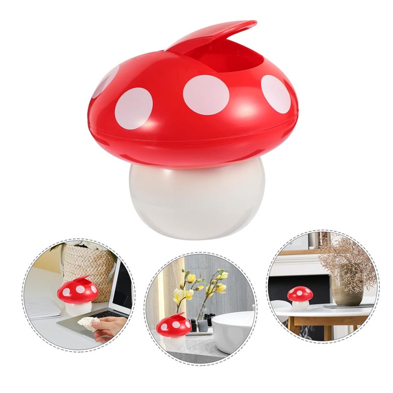 Cute Mushroom Shaped Trash Can with Lid Decorative Garbage Container for Desk Cartoon Waste Paper Bin Mushroom Wastebasket for Home Office - Image 3