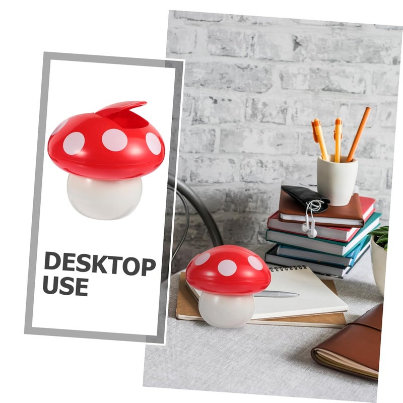 Cute Mushroom Shaped Trash Can with Lid Decorative Garbage Container for Desk Cartoon Waste Paper Bin Mushroom Wastebasket for Home Office - Image 2