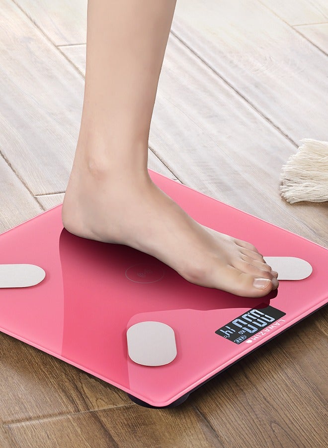 LAWAZIM Digital Body Scale Bluetooth-White- Tempered Glass Platform High Accuracy Smart Body Scale with Long-Lasting Battery Life -Ideal for Health Tracking, Fitness Monitoring, and Weight Management  - Image 4