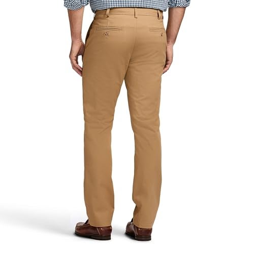 IZOD Men's American Chino Flat-Front Straight-Fit Pants, English Khaki, 38W x 30L - Image 3