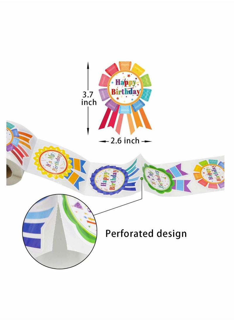 SYOSI - Birthday Stickers Happy Birthday Badge Stickers Can Be Attached Wall Table Cheek Arm Clothes for Birthday Party Decoration 300 Pcs - Image 1