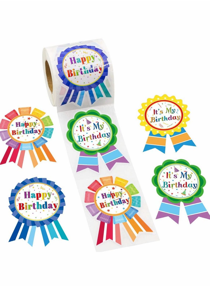 SYOSI - Birthday Stickers Happy Birthday Badge Stickers Can Be Attached Wall Table Cheek Arm Clothes for Birthday Party Decoration 300 Pcs - Image 1