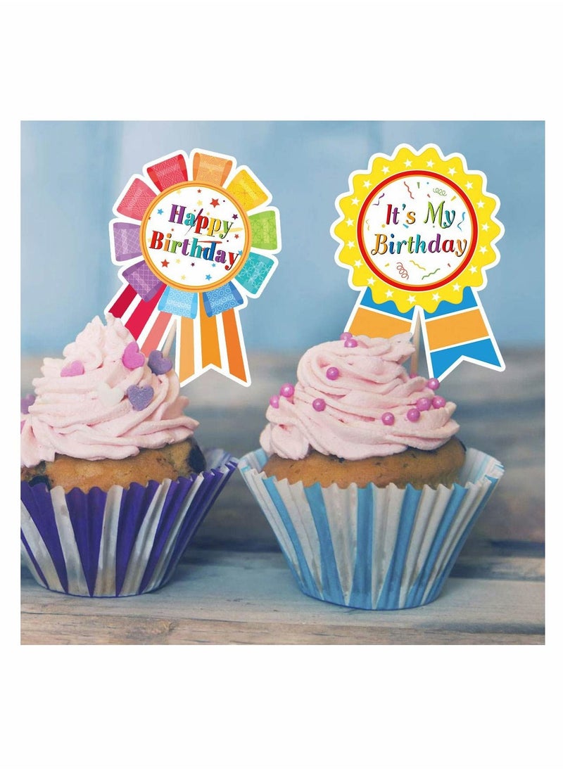 SYOSI - Birthday Stickers Happy Birthday Badge Stickers Can Be Attached Wall Table Cheek Arm Clothes for Birthday Party Decoration 300 Pcs - Image 1