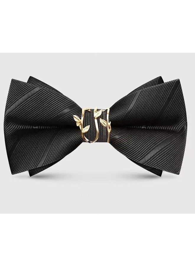 Adjustable Wedding Bow Tie Black - Image 1