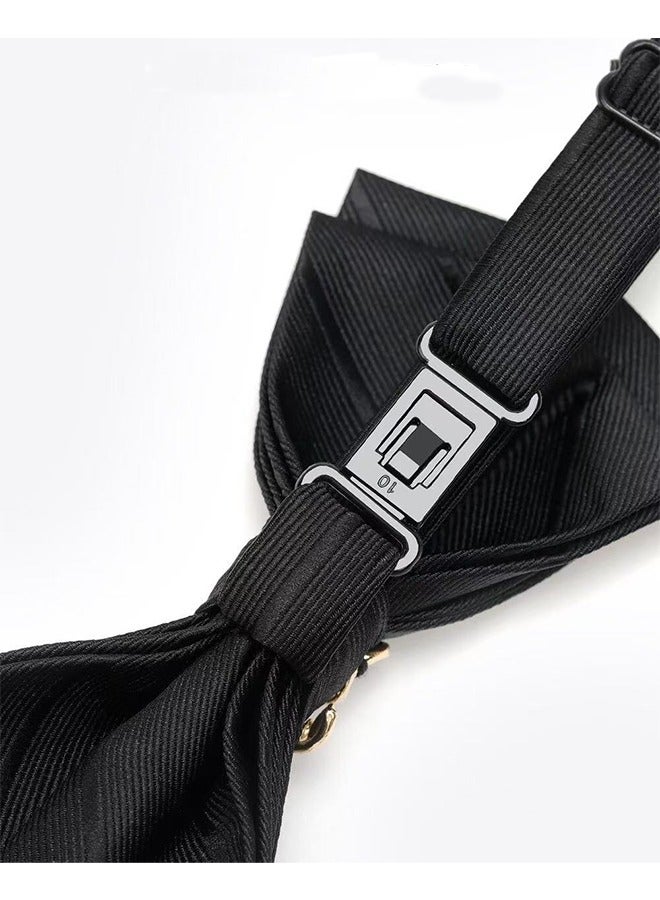 Adjustable Wedding Bow Tie Black - Image 3