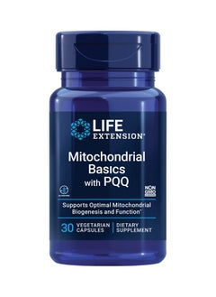 لايف إكستنشن أساسيات الميتوكوندريا من Life Extension مع PQQ وL-Taurine وحمض R-lipoic، مكمل أساسي لإنتاج الطاقة الخلوية وصحة الدماغ والقلب، خالٍ من الجلوتين وغير معدّل وراثيًا، نباتي، 30 كبسولة  - Image 1
