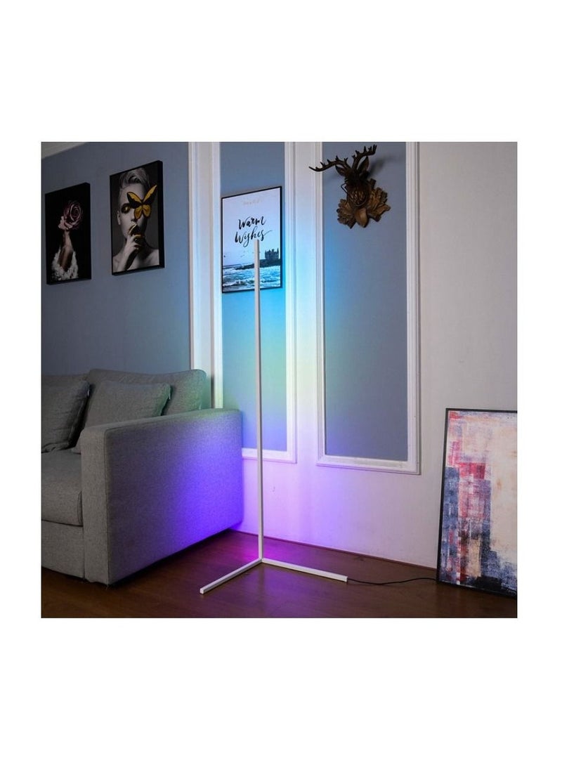 HuHa - Smart RGB Corner Floor Lamp Adjustable Brightness Voice Control Color Changing LED Minimalist Nordic Floor Lamp With Remote - Image 1