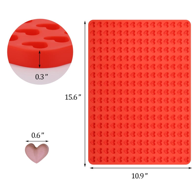 BTYMS 2 Pcs Mini Silicone Heart Molds, 255-Cavity Heart Shaped Chocolate Molds for Baking, Candy, Wax Melts Beads, Ice Cubes, Homemade Dog Training Treats - Image 2