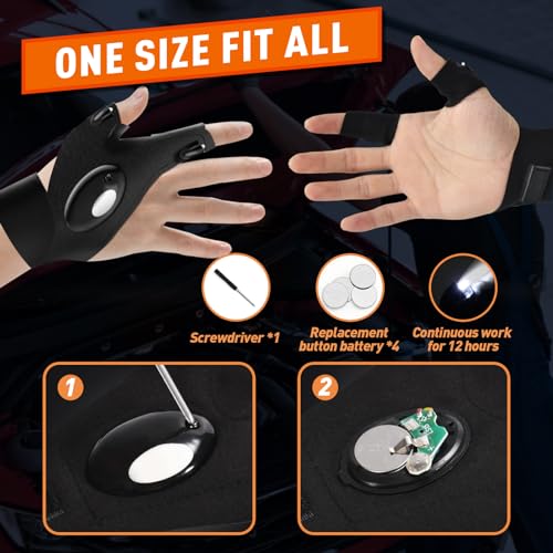 Lenski Fathers Day Gift for Husband Dad, Gifts for Men Flashlight Gloves, Fathers Day Gift from Daughter Wife Son, Dad Gifts for Him Dad Husband, Birthday Gifts for Men Him Grandpa - Image 2