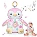 Fuzqq Baby Toys 06 MonthsMusical Plush Stuffed Animal with Rattles Crinkle PaperHanging Ring for Sensory PlayTummy Time Toys for 012 Months Girls Baby Girl Gift Pink - Image 3