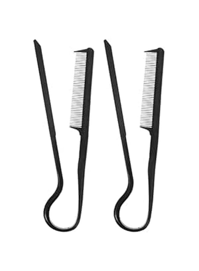 V Shaped Hair Styling Combs For Bangs Styling And Shaping Black 2 Pack - Image 1