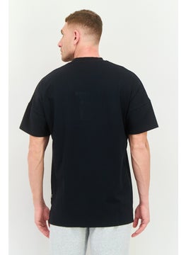SQUATWOLF Men Oversized Embroidered Logo Short Sleeves Outdoor T-Shirt, Black  - Image 3