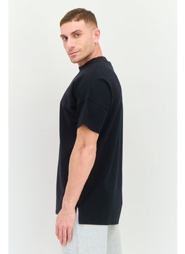 SQUATWOLF Men Oversized Embroidered Logo Short Sleeves Outdoor T-Shirt, Black  - Image 2