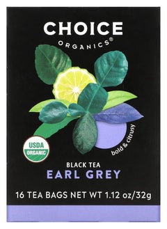 Choice Organic Teas Black Tea Earl Grey 16 Tea Bags 1.12 oz (32 g) 
