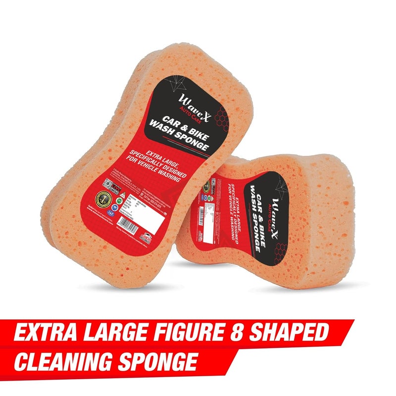 Wavex Super Absorbent Car Wash Sponges | Sponge for Car and Bike Washing | Multipurpose Cleaning Sponge for Kitchen, Bathroom, Home Cleaning, Walls, Windows and Other Surfaces (Pack of 2) - Image 2