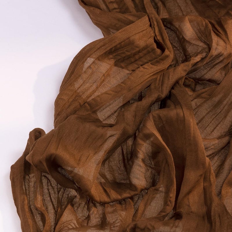 DeZerlor Brown Cheesecloth Table Runner 4 Pack Spring Table Runners Boho Gauze 120 Inches Marron Cheese Cloth Table Decor for Wedding Bridal Baby Shower Valentine's Day - Image 4