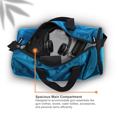 NABAAT EliteFit Classic Gym Bag for Men & Women Sports Bag/Kit Bag with Separate Shoe Compartment (Blue, GMB-BLU-9) - Image 4