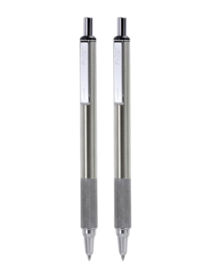 Zebra Pen 2 Piece F-701 Ballpoint Pen, 0.7mm Medium Point (Regular Version with PVC Ring) - 1 Blue Ink + 1 Black Ink - Image 1