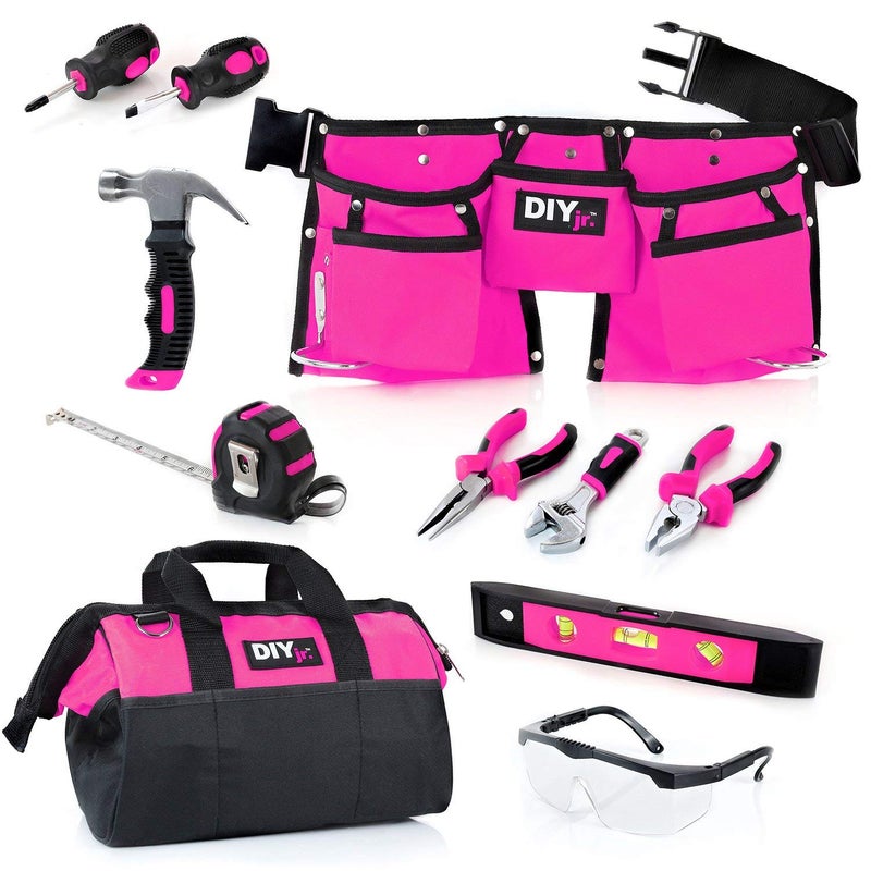 DIY Jr My First Pink Tool Set Real ChildSized Tools for Girls with Toolbelt - Image 4