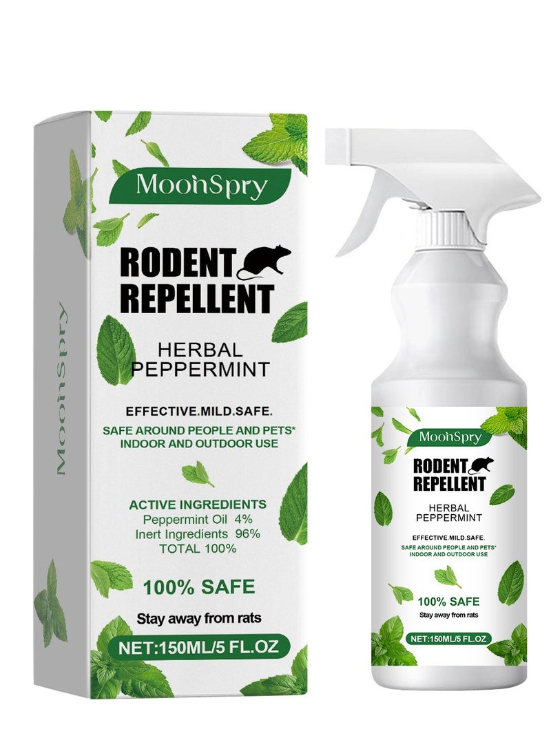 MOONSPRY Rodent Repellent, Peppermint Oil Insect Repellent Spray – Natural Indoor & Outdoor Bug Control for Rats, and More – Plant-Based, Extra-Strong Formula - 5 oz - Image 1