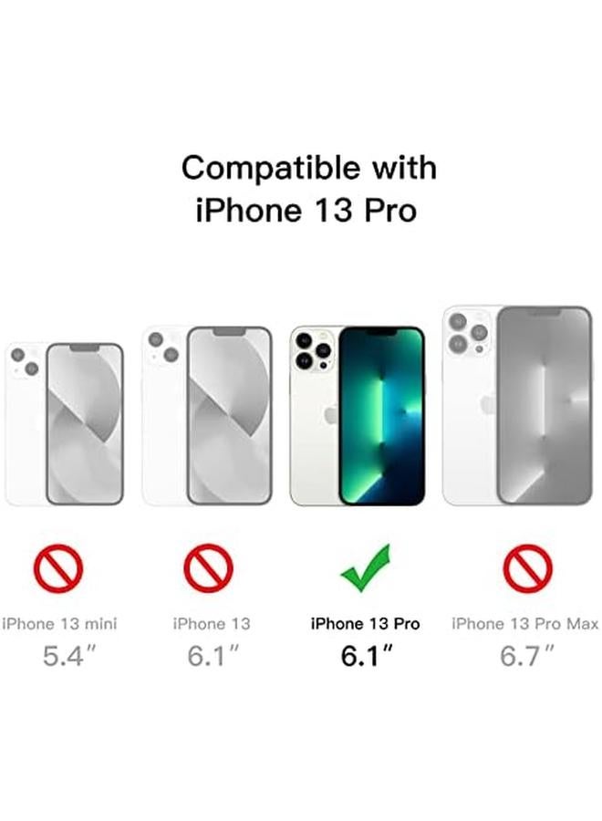 جي تيك جراب حامل لهاتف iPhone 13 Pro مقاس 6.1 بوصة يدعم الشحن اللاسلكي، جراب هاتف نحيف مقاوم للصدمات مع حامل معدني ثلاثي الاتجاهات شفاف - Image 1