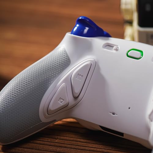 HEXGAMING PHANTOM Pro Controller with 4 Remappable Buttons, 6 Remapping Profiles, 8 Interchangeable Analog Stick, and Adjustable Triggers Compatible with ps5, PC, Mobile - Hall Effect Vision White - Image 3