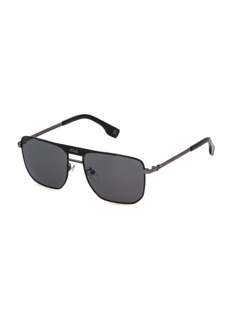 FILA Unisex Navigator Shape Polarized Metal Sunglasses SFI728 57K59P - Lens Size: 57 Mm - Shiny Gun W/Matt Black Parts - Image 1