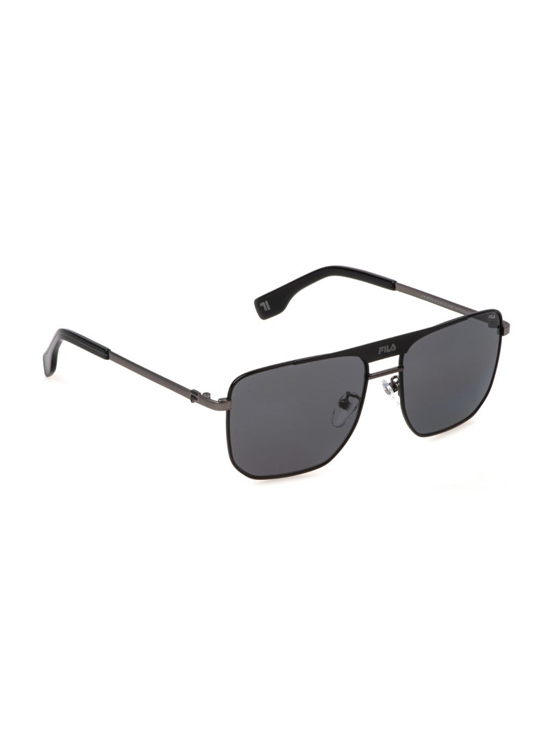 FILA Unisex Navigator Shape Polarized Metal Sunglasses SFI728 57K59P - Lens Size: 57 Mm - Shiny Gun W/Matt Black Parts - Image 3