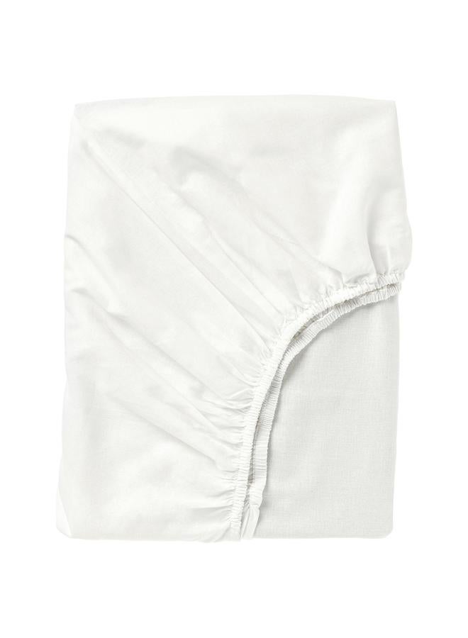 erorex Fitted sheet, white, 90x200 cm - Image 1