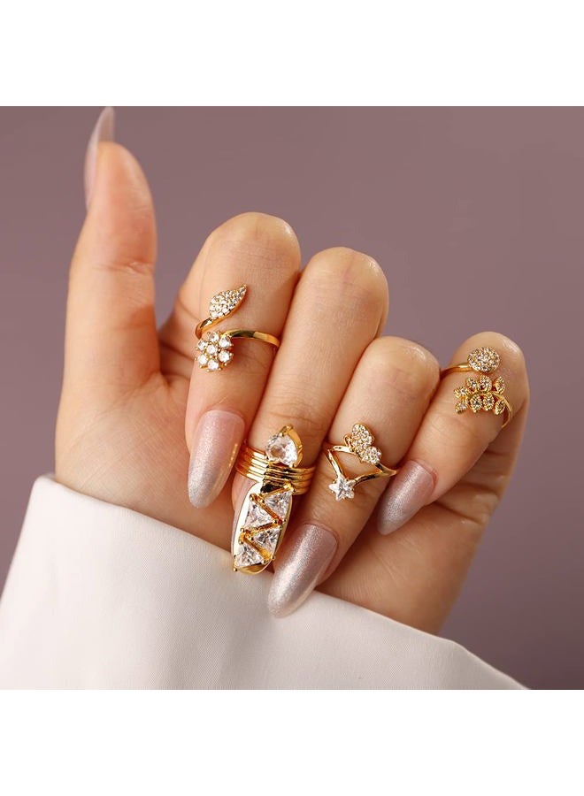 Rumtock CZ Crystal Beads Women Nail Cap Finger Tip Manicure Protective Nail Art for Women Girls Statement Punk Jewelry  - Image 1