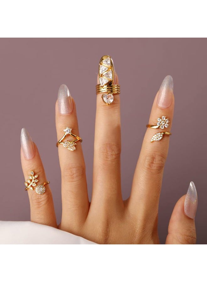 Rumtock CZ Crystal Beads Women Nail Cap Finger Tip Manicure Protective Nail Art for Women Girls Statement Punk Jewelry  - Image 3