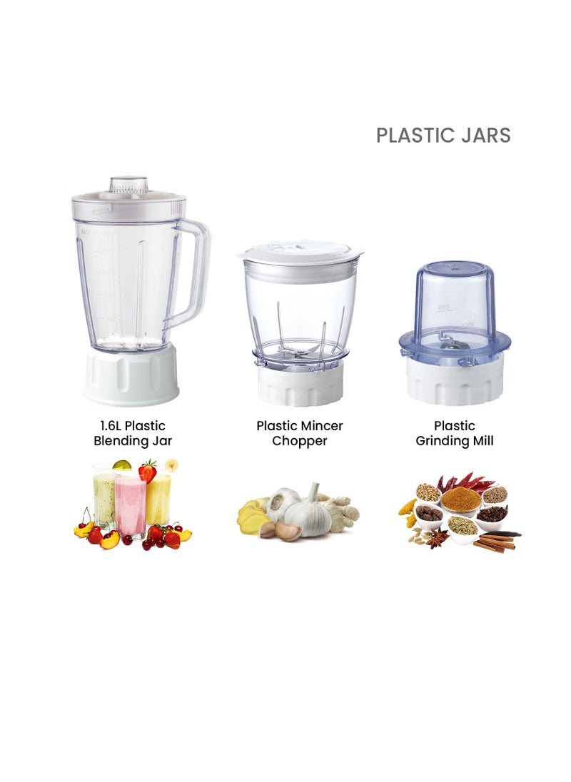 Mr. Light - Mr.Light 3-IN-1 Blender| 600W Powerful Copper Motor with Stainless Steel Blades | 2 Speed and Pulse Function with 1.6L Blending Jar|2 Year Warranty - Image 1