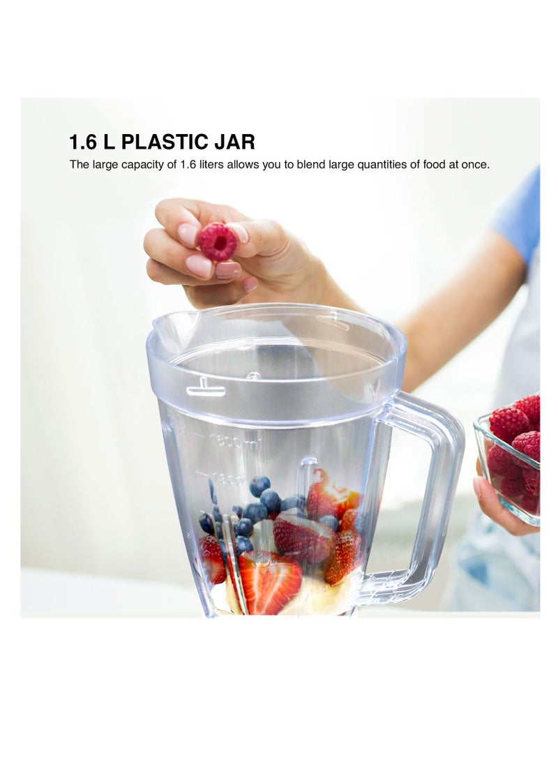 Mr. Light - Mr.Light 3-IN-1 Blender| 600W Powerful Copper Motor with Stainless Steel Blades | 2 Speed and Pulse Function with 1.6L Blending Jar|2 Year Warranty - Image 1