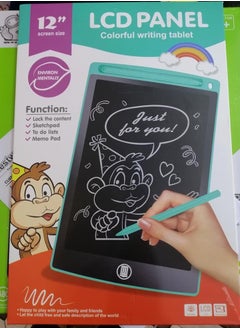 Generic 12Inch Colorful LCD Writing Tablet for Kids Digital E-writer Pads Gifts Portable Electronic Writing Drawing Board Memo Board with Lock Switch Handwriting Doddle Board Kids Learning Tools  - Image 1